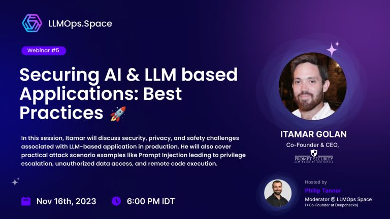 Securing AI & LLM based Applications: Best Practices